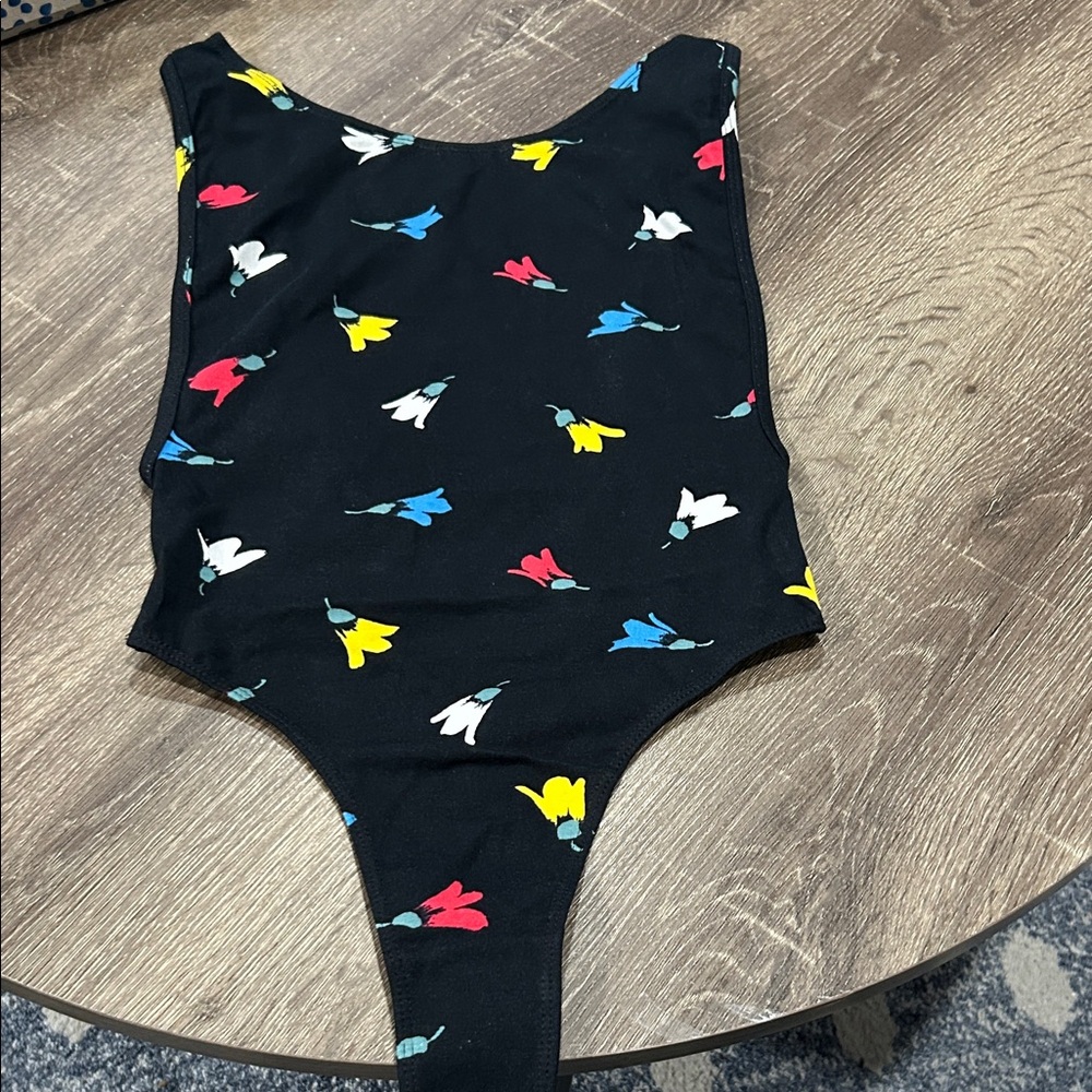 Vintage American Apparel Cotton Spandex Deep Cut Bodysuit